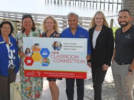 Support Martin County Classrooms As School Begins Lead sponsors of “Your Classroom Connection” online platforms Patty McAuley, Tami Karol, Kelley Decowski, Dr. Ajay Goyal, Lisa Rhodes, and Dr. Vincent Napoli. Photo by Doreen Poreba