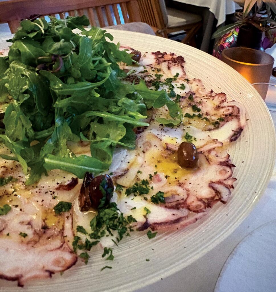 Octopus carpaccio at Giordi in Stuart. Photo courtesy of Giordi