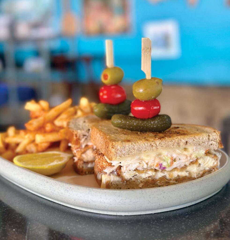 Shrimper’s fan-favorite crunchy grouper reuben sandwich is sure to stay on the menu under new management. Photo courtesy of EatPalmBeach