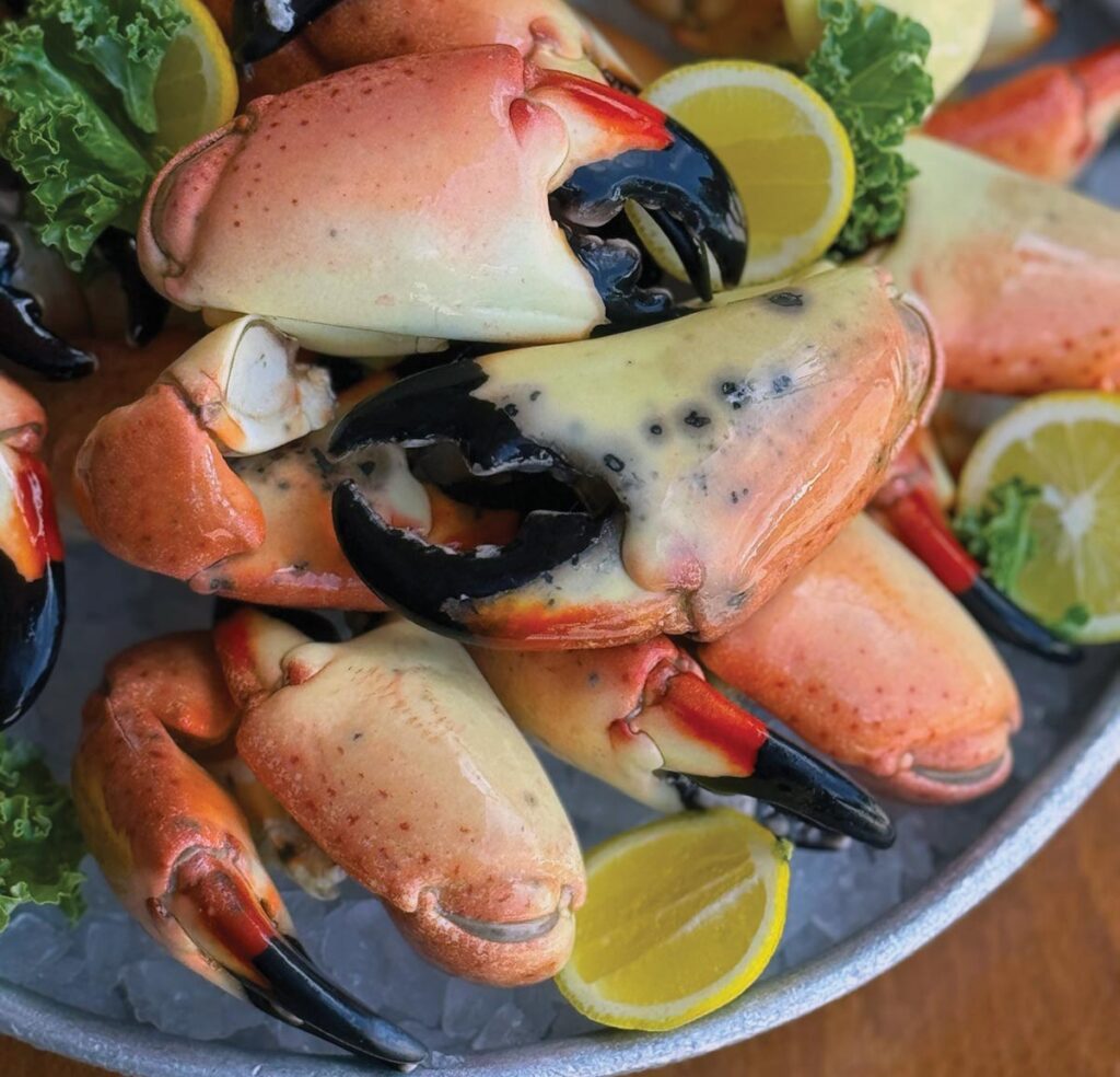 Stone crab season runs from October 15 through May 1, bringing one of Florida’s favorite delicacies back to the table. Photo courtesy of EatPalmBeach